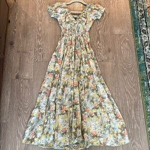 DANIELLE BERNSTEIN Floral Maxi Dress in Pastel Hues